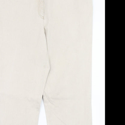 BE XLEYS Womens Beige Cotton Straight Jeans Size 38 in Regular Zip