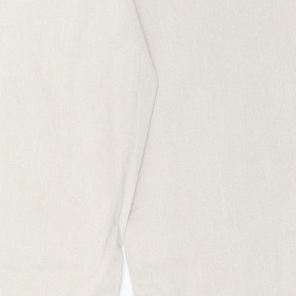 BE XLEYS Womens Beige Cotton Straight Jeans Size 38 in Regular Zip