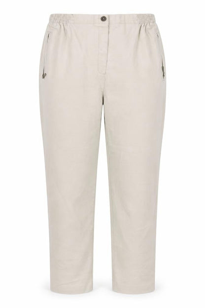 Alica Womens Beige Cotton Trousers Size 30 in Regular Button