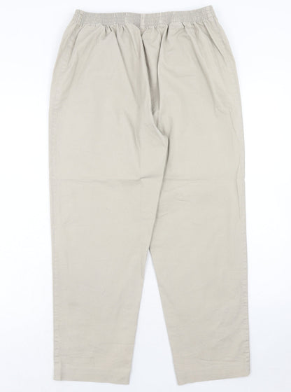 Alica Womens Beige Cotton Trousers Size 30 in Regular Button