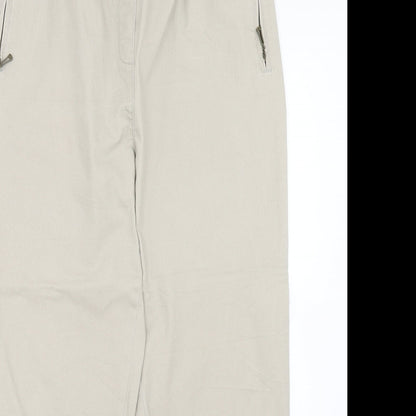 Alica Womens Beige Cotton Trousers Size 30 in Regular Button