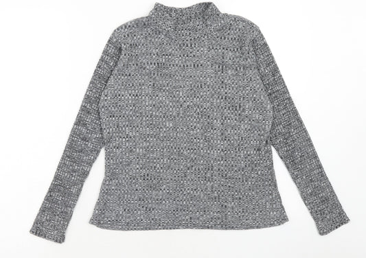 Boohoo Womens Grey High Neck Polyester Pullover Jumper Size M - Size M/L