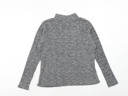 Boohoo Womens Grey High Neck Polyester Pullover Jumper Size M - Size M/L