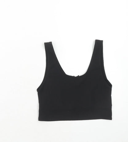 Womens UK Size S Stradivarius Black Cropped Tank