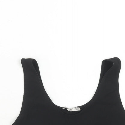 Womens UK Size S Stradivarius Black Cropped Tank