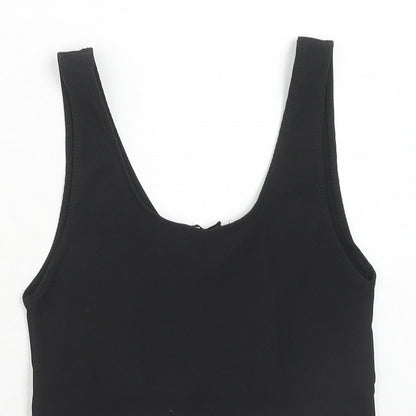Womens UK Size S Stradivarius Black Cropped Tank