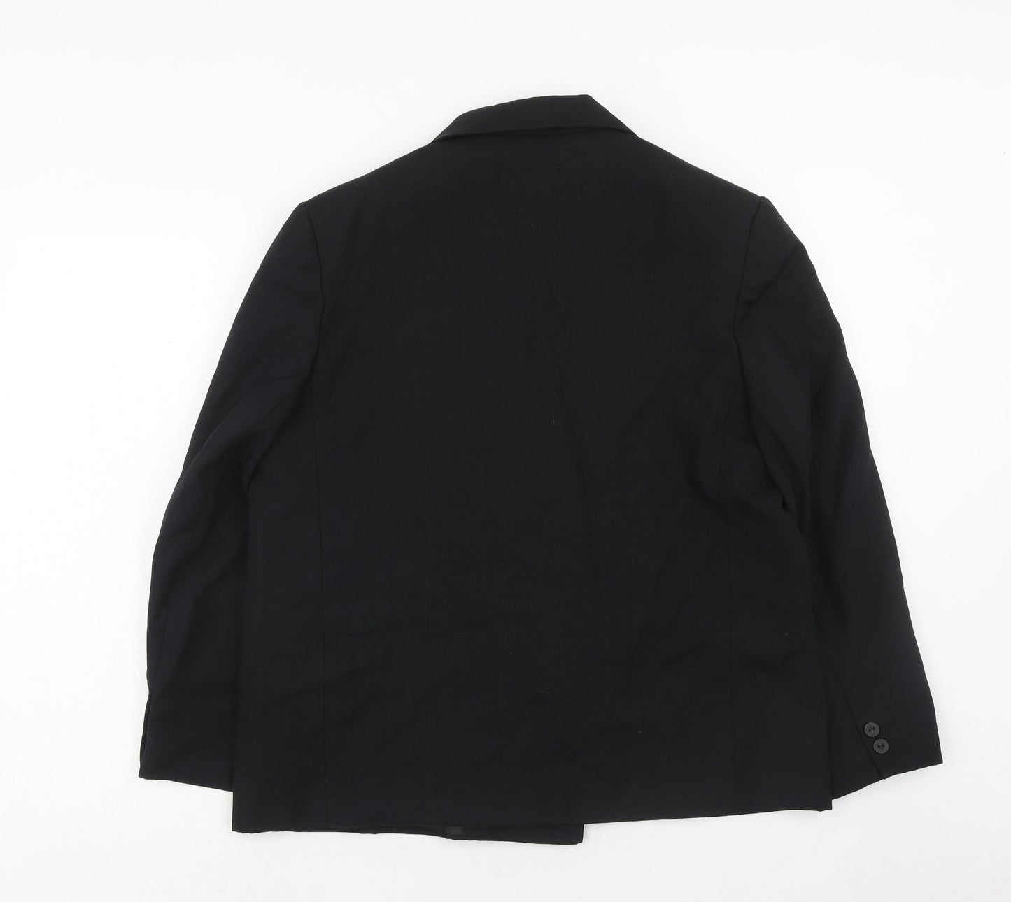 St.Michael Womens Black Polyester Jacket Suit Jacket Size 16