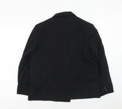 St.Michael Womens Black Polyester Jacket Suit Jacket Size 16