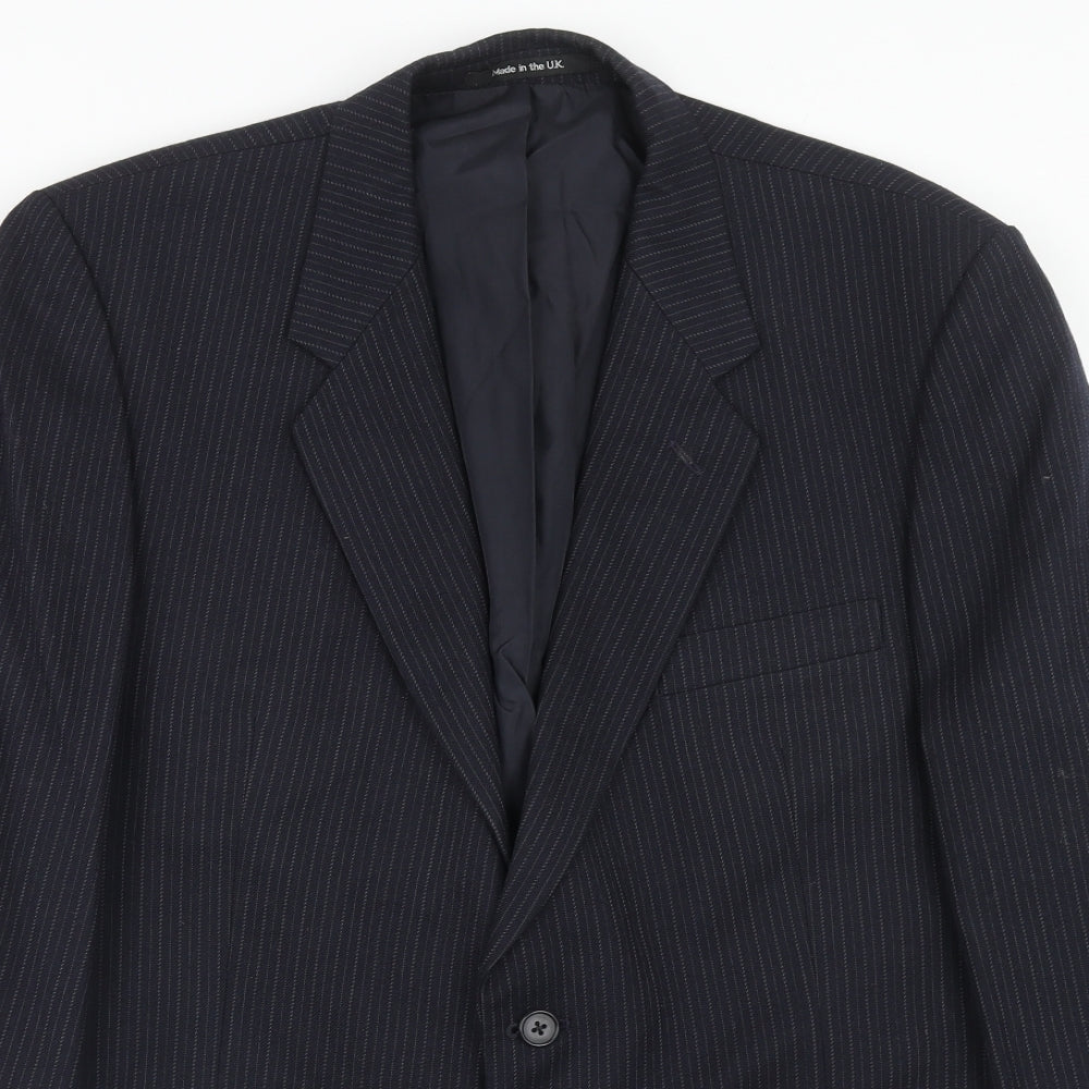 Mens UK Size 42 st Michael Regular Blue Suit Jacket