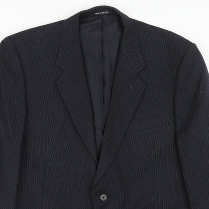 Mens UK Size 42 st Michael Regular Blue Suit Jacket