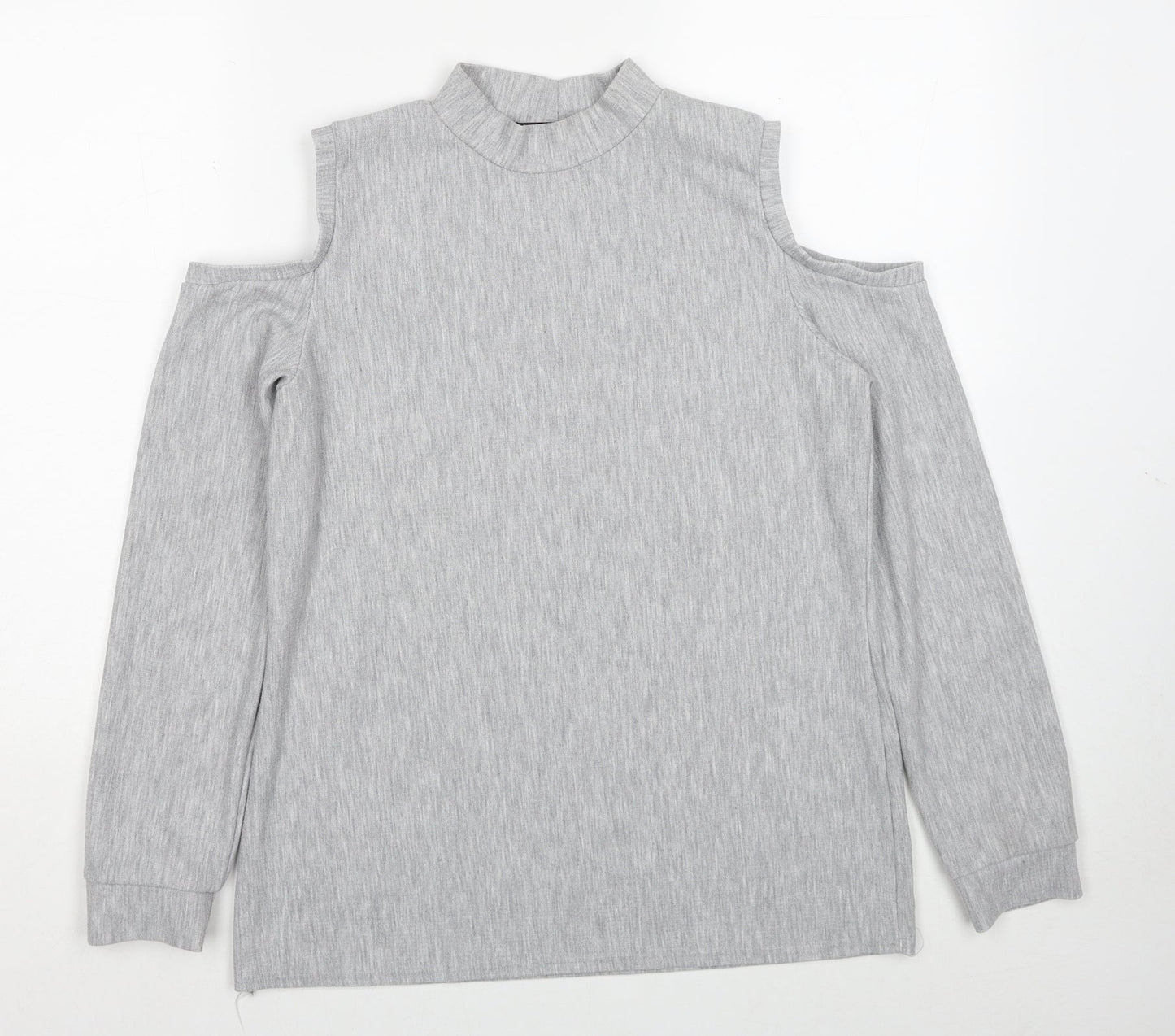 Very Womens Grey Polyester Pullover Sweatshirt Size 12 - Cold Shoulder