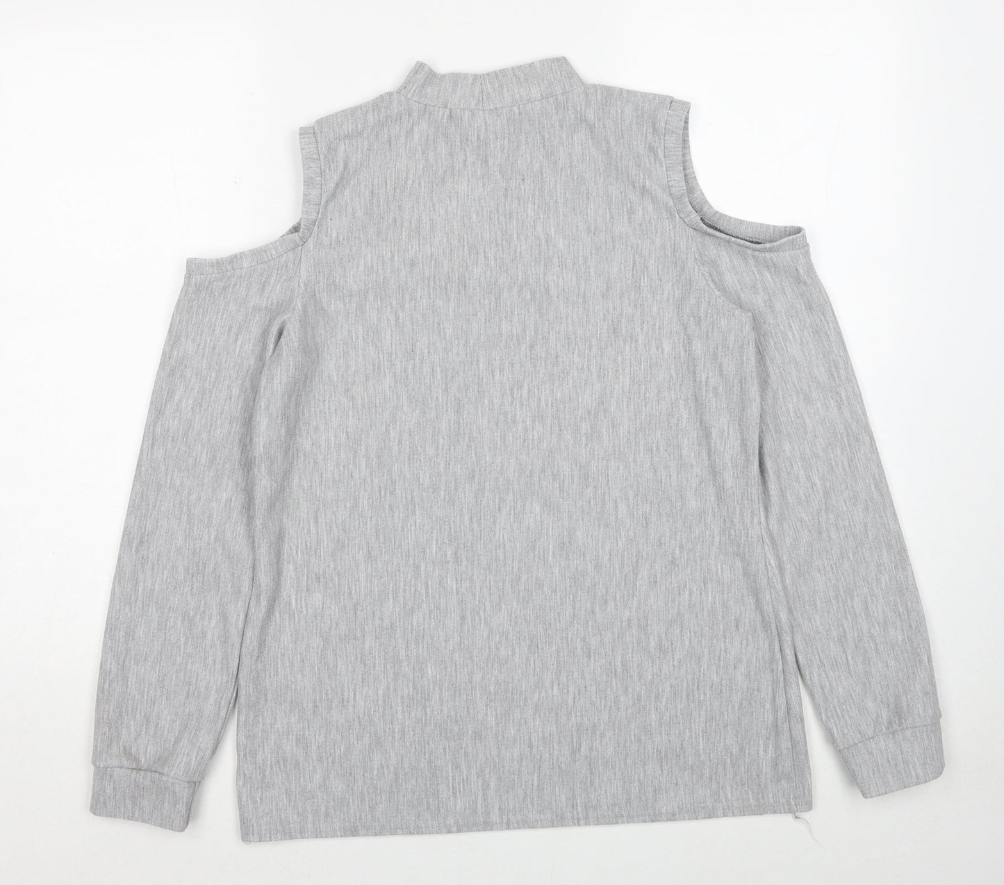 Very Womens Grey Polyester Pullover Sweatshirt Size 12 - Cold Shoulder