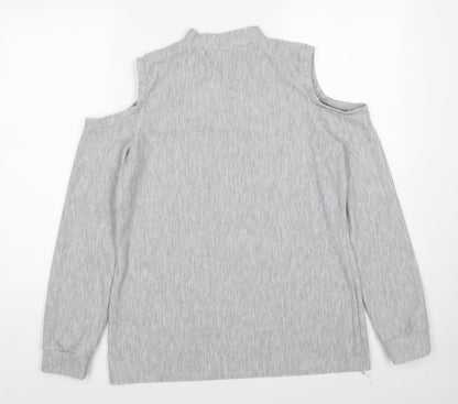 Very Womens Grey Polyester Pullover Sweatshirt Size 12 - Cold Shoulder