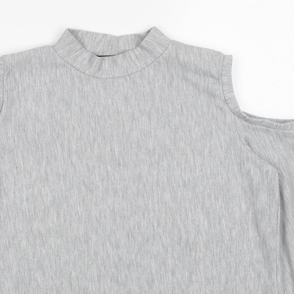 Very Womens Grey Polyester Pullover Sweatshirt Size 12 - Cold Shoulder