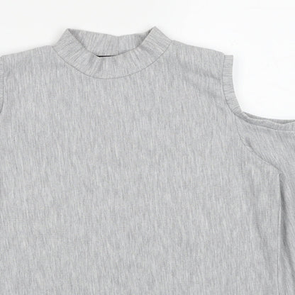 Very Womens Grey Polyester Pullover Sweatshirt Size 12 - Cold Shoulder