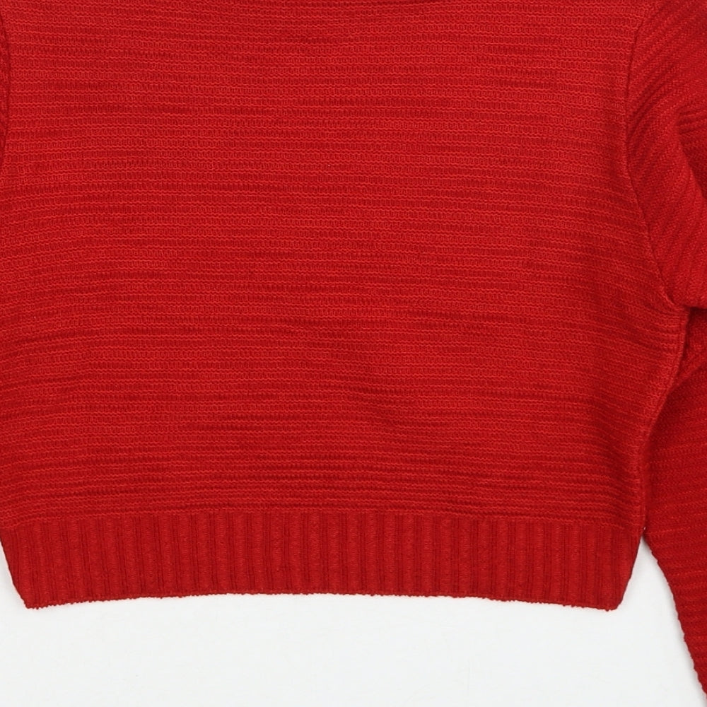 Womens UK Size S PRETTYLITTLETHING Red Pullover Jumper