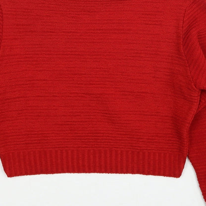 Womens UK Size S PRETTYLITTLETHING Red Pullover Jumper