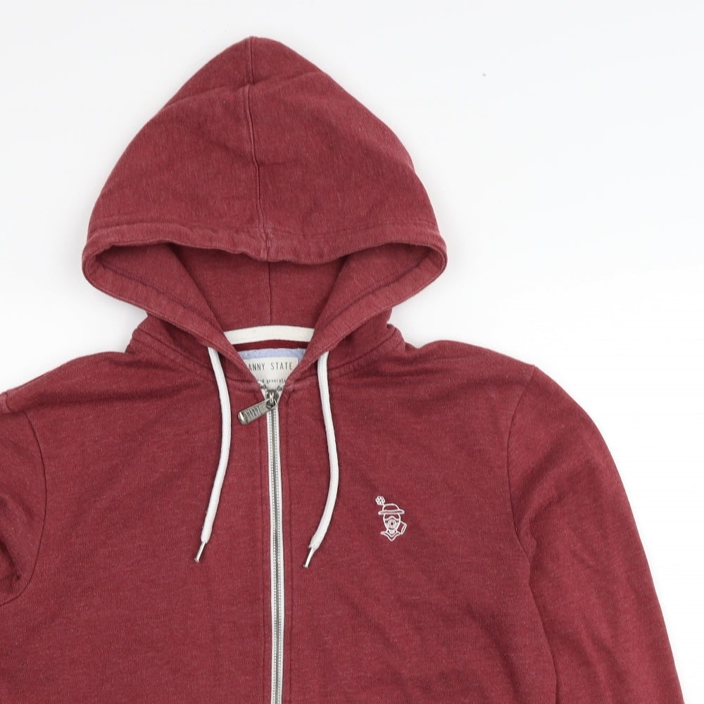 Nanny State Mens Red Cotton Full Zip Hoodie Size S