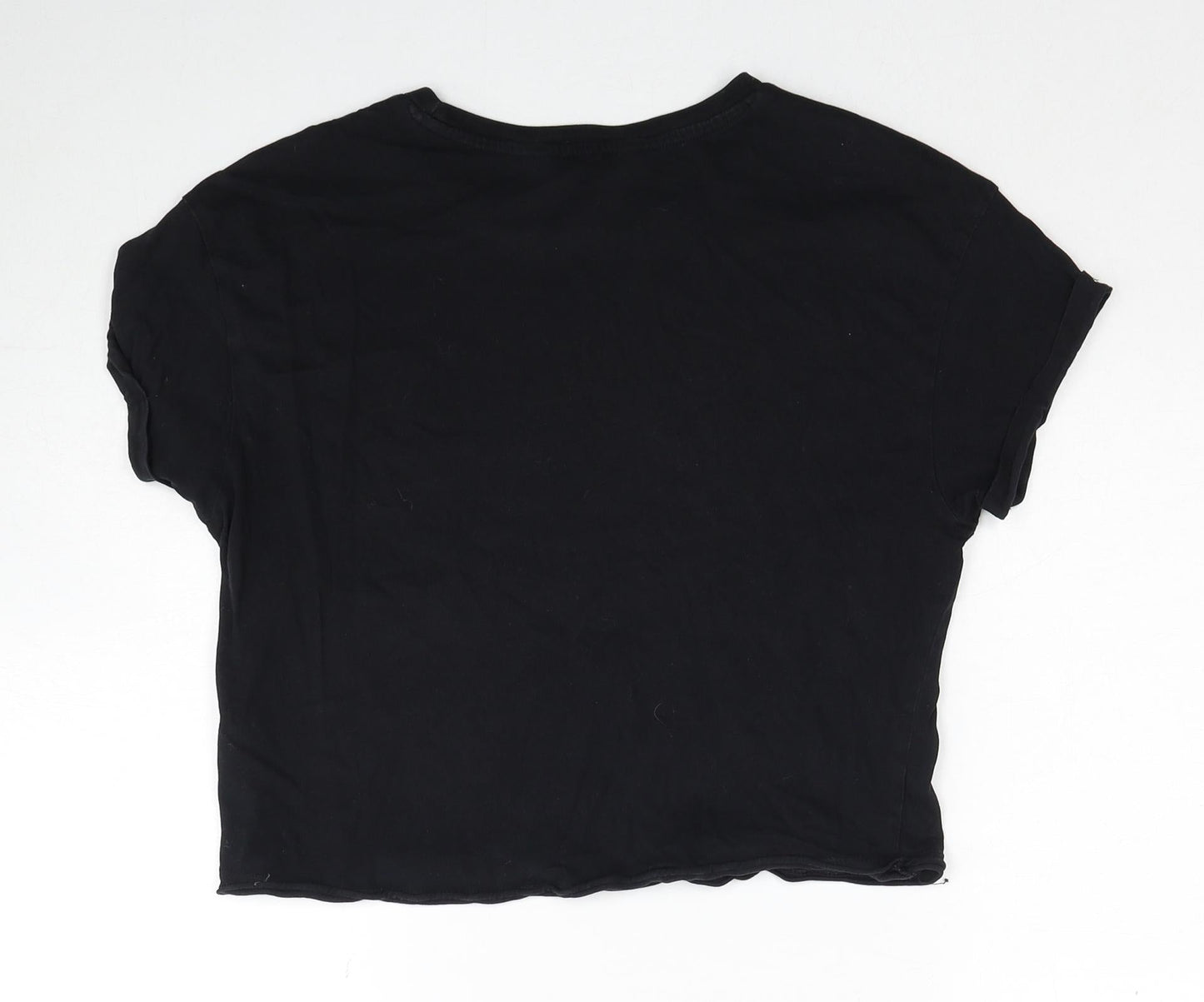 New Look Girls Black Cotton Jersey T-Shirt Size 14-15 Years Round Neck Pullover - Colorado Denver