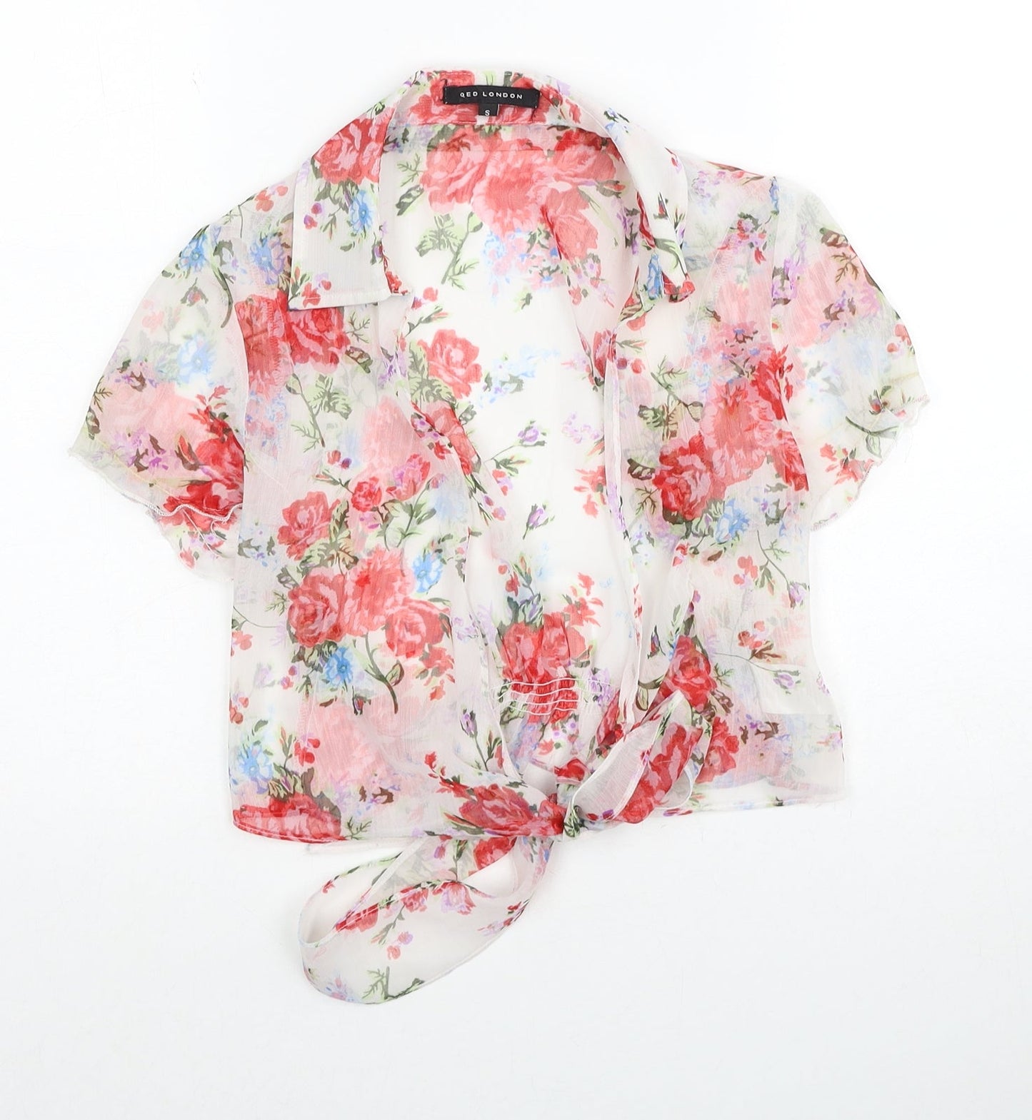 Womens UK Size S QED London Multicoloured Basic Blouse