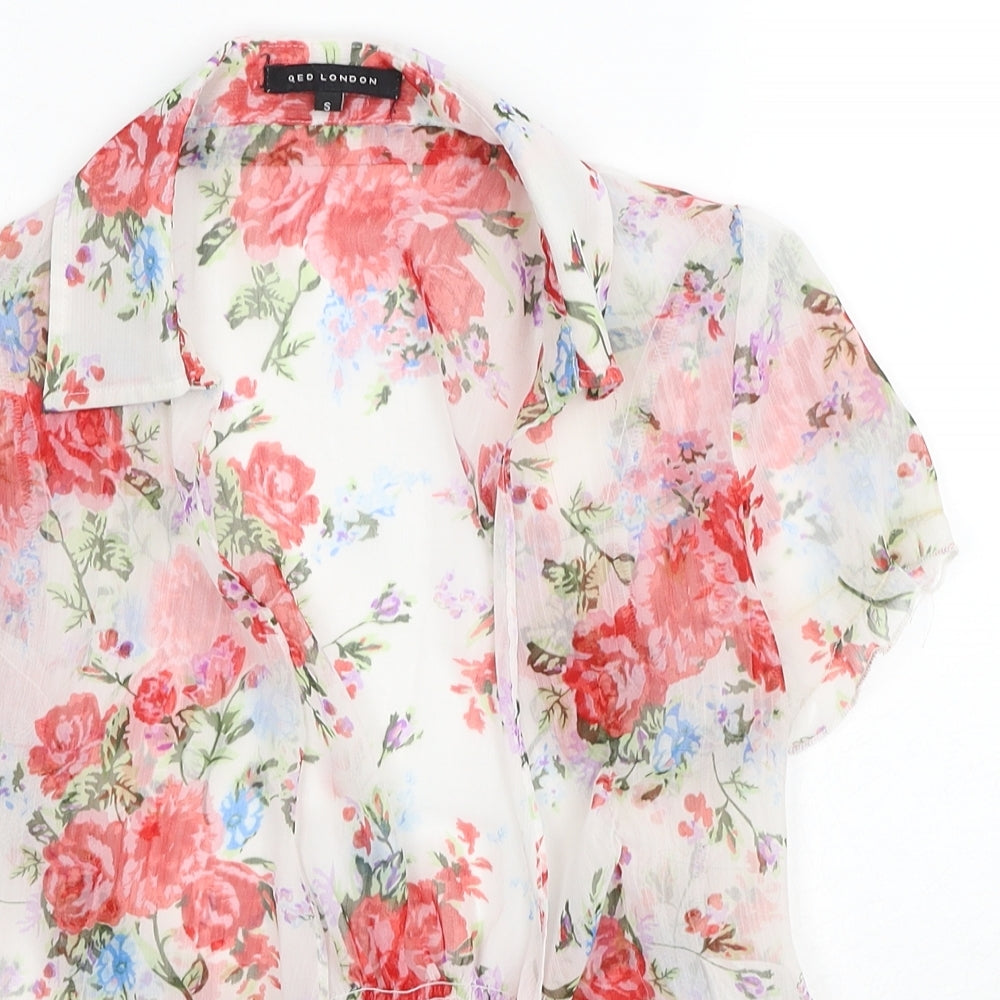 Womens UK Size S QED London Multicoloured Basic Blouse