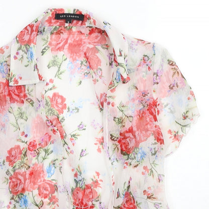 Womens UK Size S QED London Multicoloured Basic Blouse