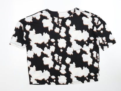 F&F Womens Black Boat Neck Geometric Polyester Pullover Jumper Size 14