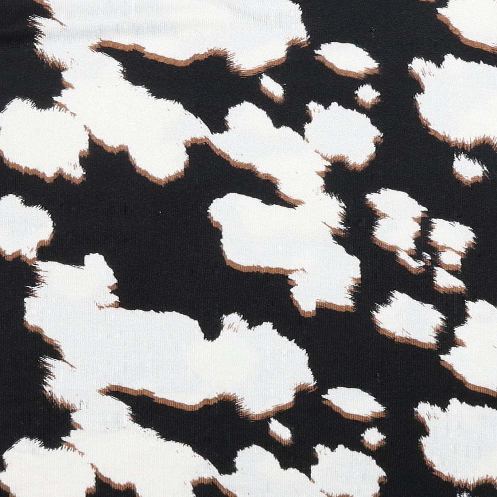 F&F Womens Black Boat Neck Geometric Polyester Pullover Jumper Size 14