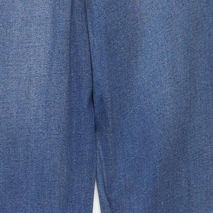 Denim & Co. Womens Blue Cotton Straight Jeans Size 10 Regular Zip