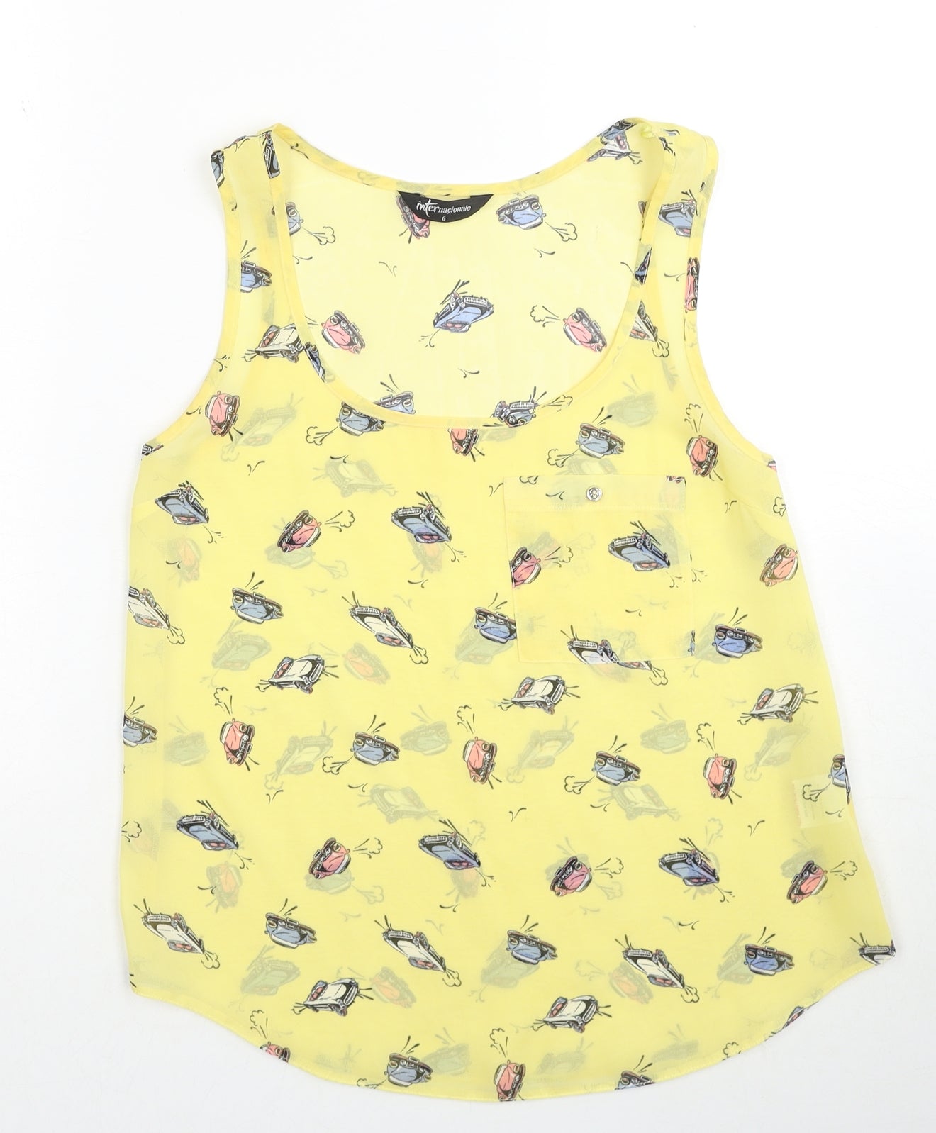 Womens UK Size 6 Internacionale Yellow Basic Tank