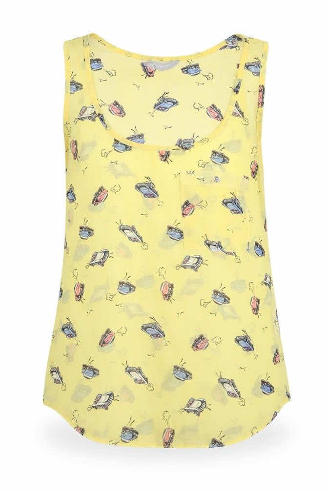 Womens UK Size 6 Internacionale Yellow Basic Tank