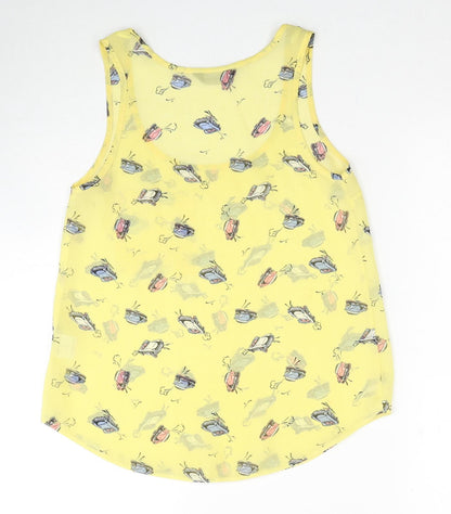 Womens UK Size 6 Internacionale Yellow Basic Tank