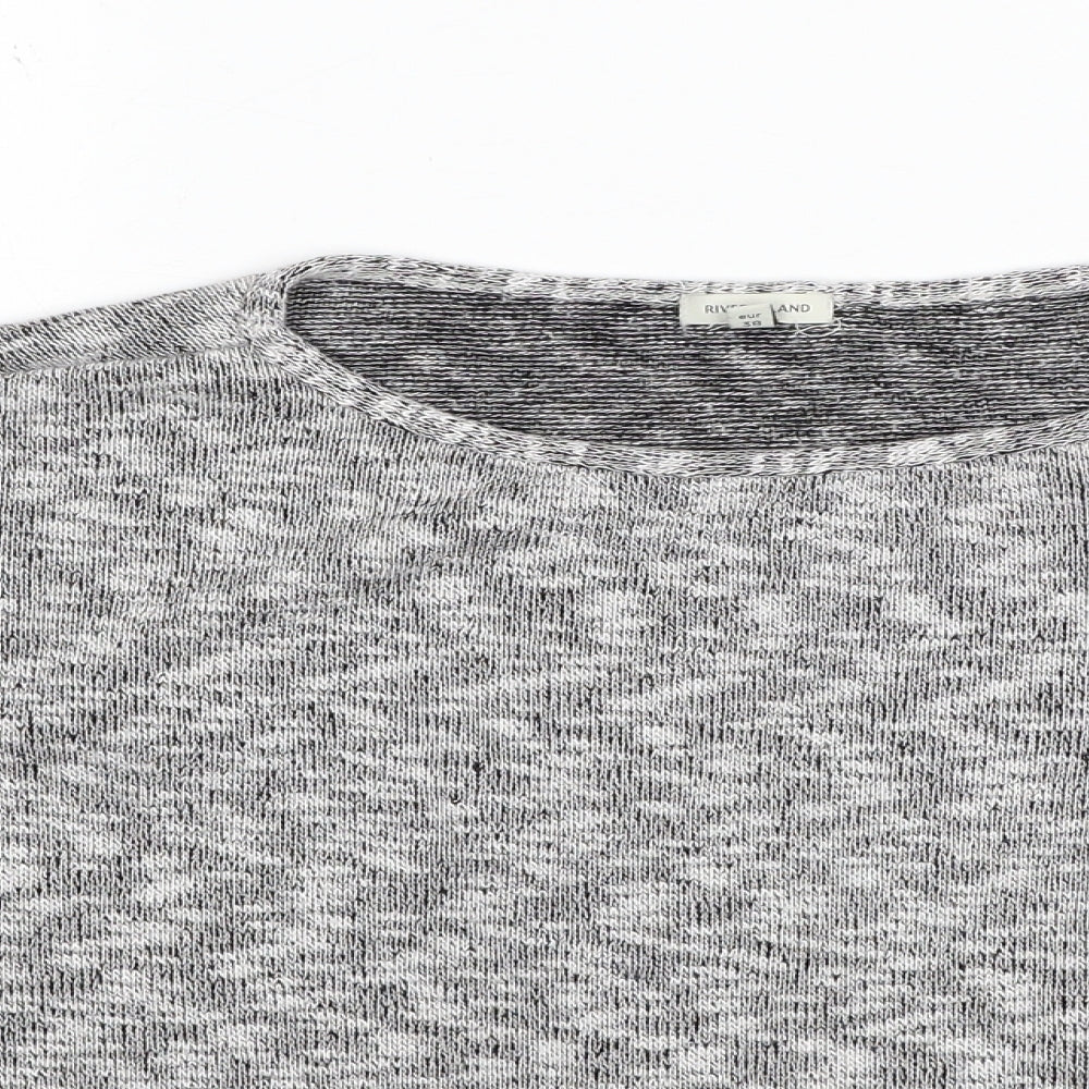 River Island Womens Grey Round Neck Polyester Pullover Jumper Size 12