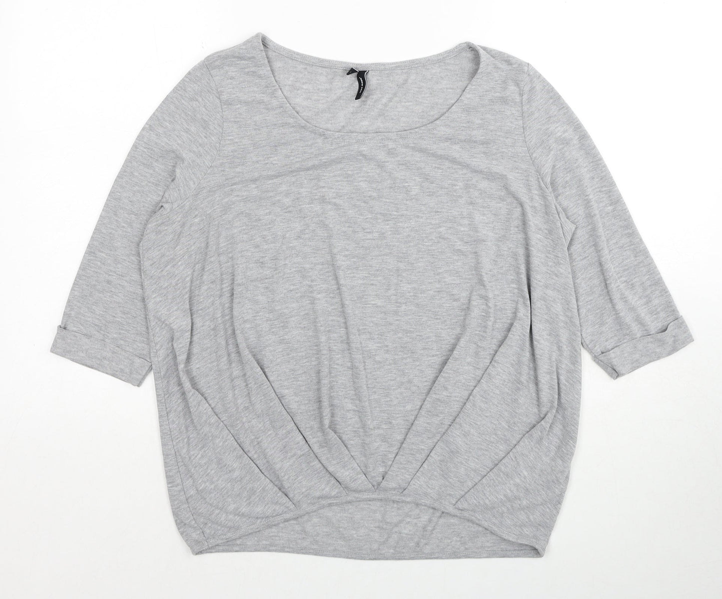 Womens UK Size S VERO MODA Grey Basic T-Shirt