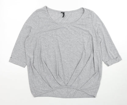 Womens UK Size S VERO MODA Grey Basic T-Shirt