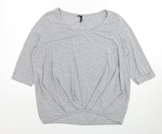 Womens UK Size S VERO MODA Grey Basic T-Shirt