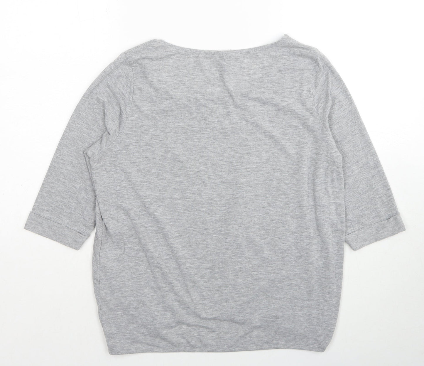Womens UK Size S VERO MODA Grey Basic T-Shirt