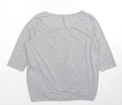 Womens UK Size S VERO MODA Grey Basic T-Shirt