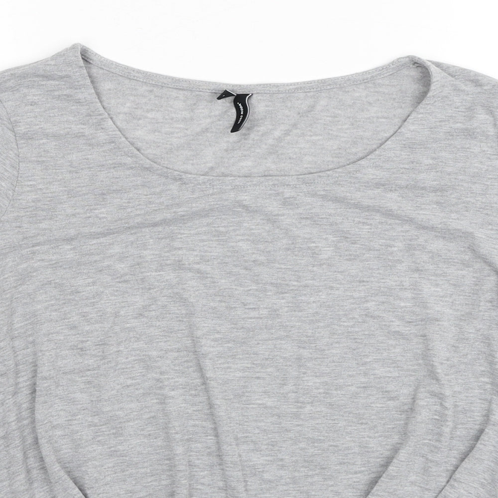 Womens UK Size S VERO MODA Grey Basic T-Shirt
