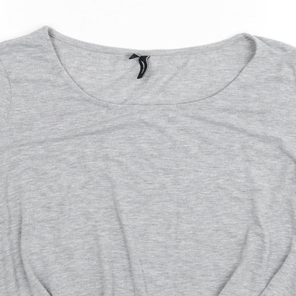 Womens UK Size S VERO MODA Grey Basic T-Shirt