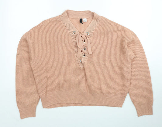 Womens UK Size S H&M Orange Pullover Jumper