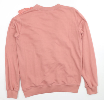 Missguided Womens Pink Polyester Pullover Sweatshirt Size 8
