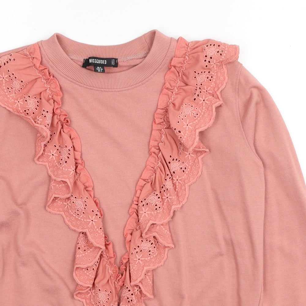 Missguided Womens Pink Polyester Pullover Sweatshirt Size 8