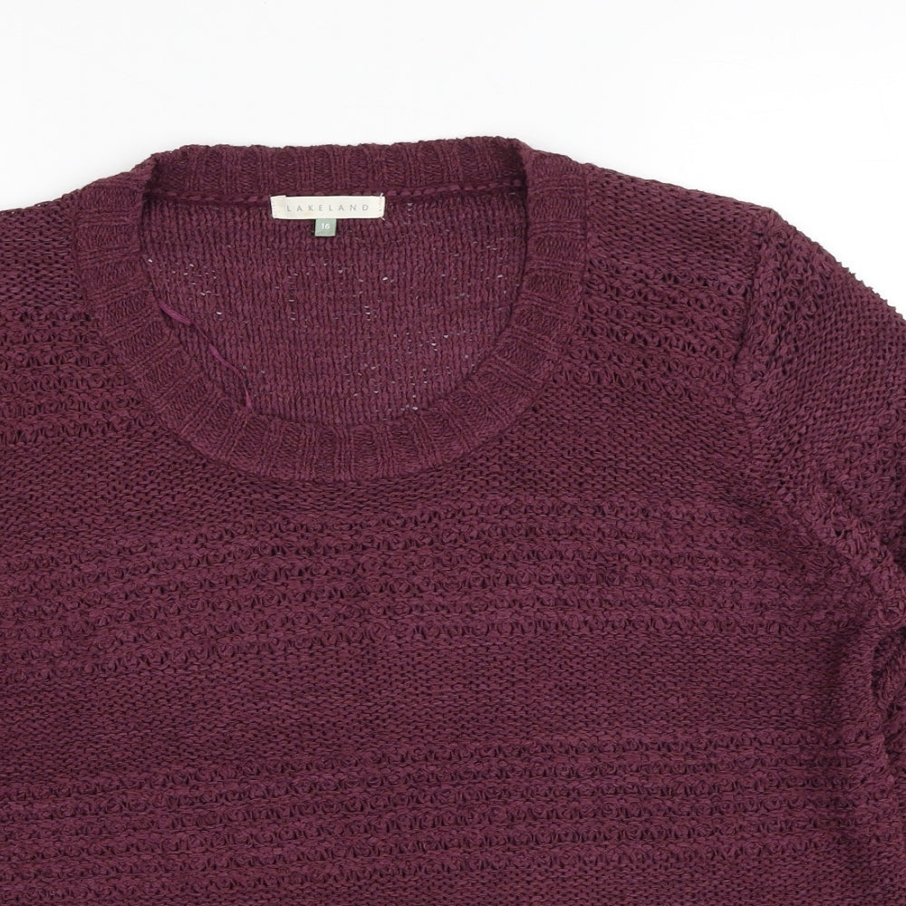 Womens UK Size 16 Lakeland Purple Pullover Jumper