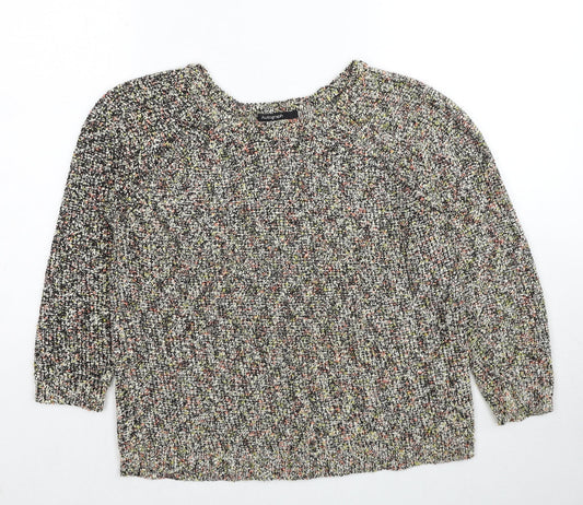 Autograph Womens Multicoloured Round Neck Cotton Pullover Jumper Size 12