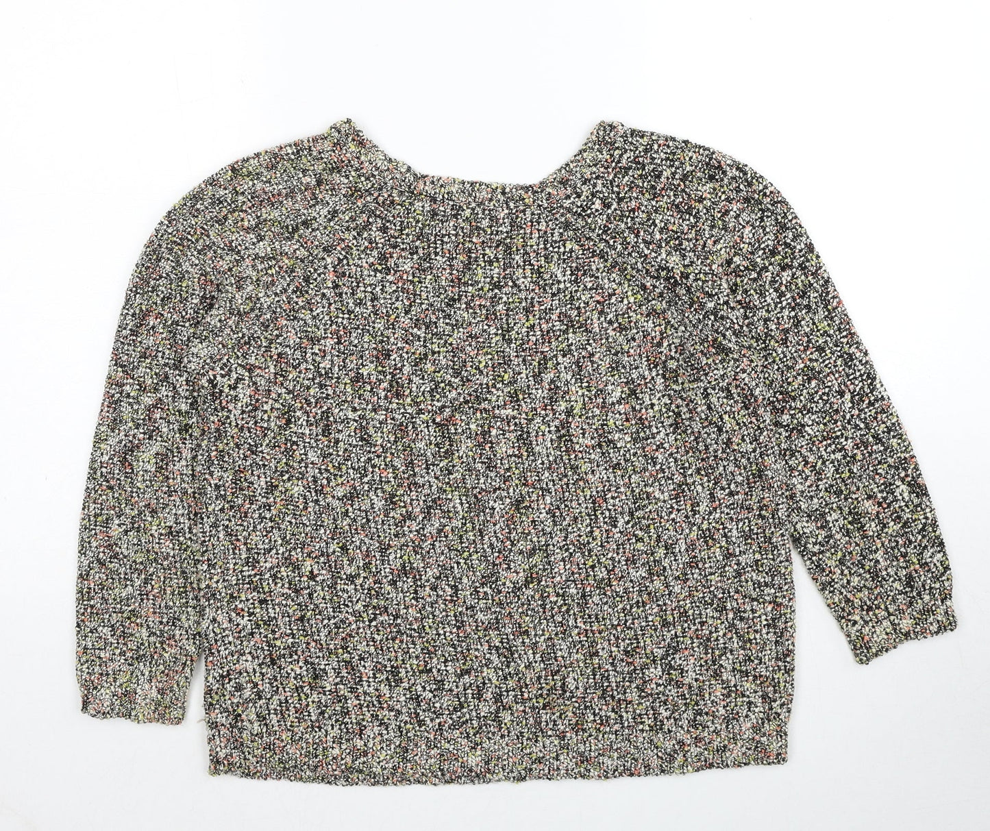 Autograph Womens Multicoloured Round Neck Cotton Pullover Jumper Size 12