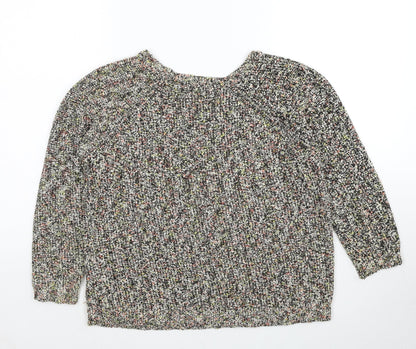Autograph Womens Multicoloured Round Neck Cotton Pullover Jumper Size 12