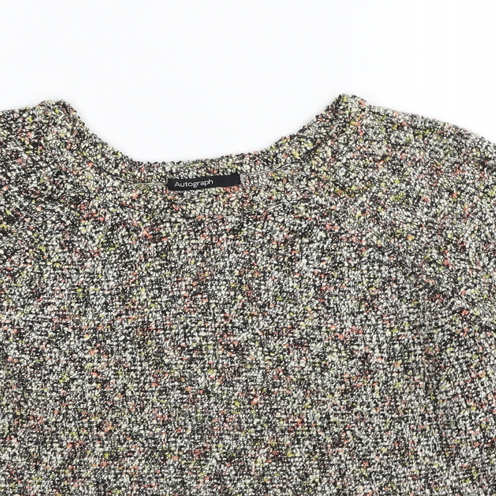 Autograph Womens Multicoloured Round Neck Cotton Pullover Jumper Size 12