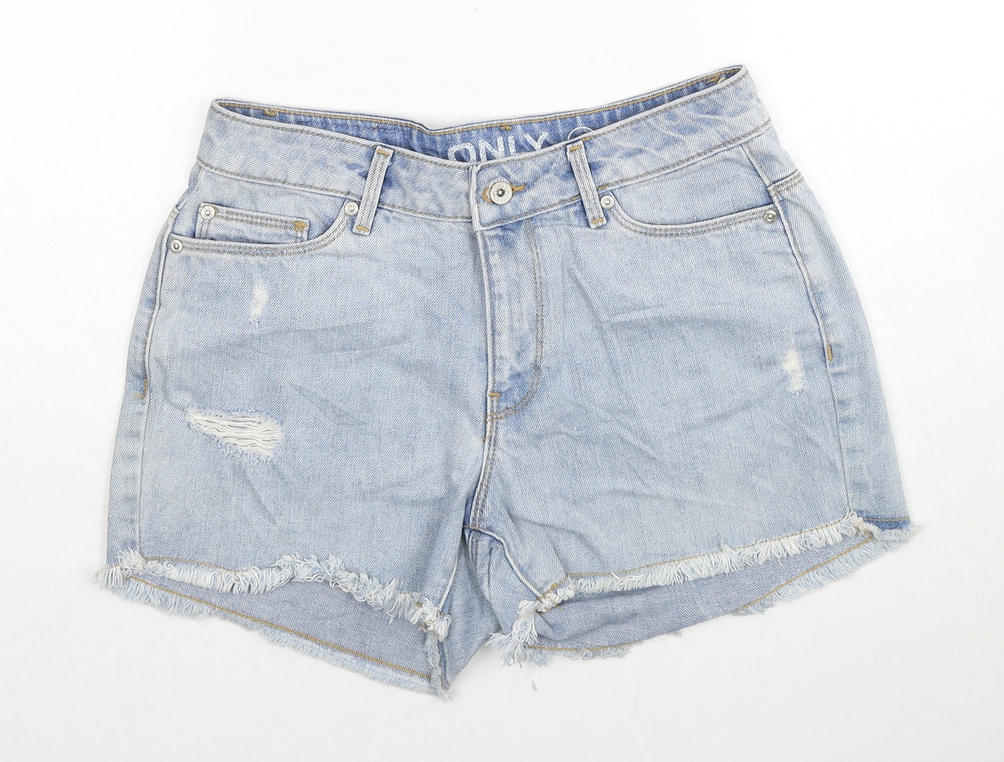 Only Womens Blue Cotton Hot Pants Shorts Size 29 in Regular Zip