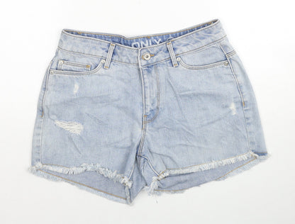 Only Womens Blue Cotton Hot Pants Shorts Size 29 in Regular Zip